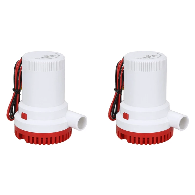 

2X 2000GPH Marine Water Bilge Pump Submersible Yacht Boat 12V Caravan Fishing Sea Red