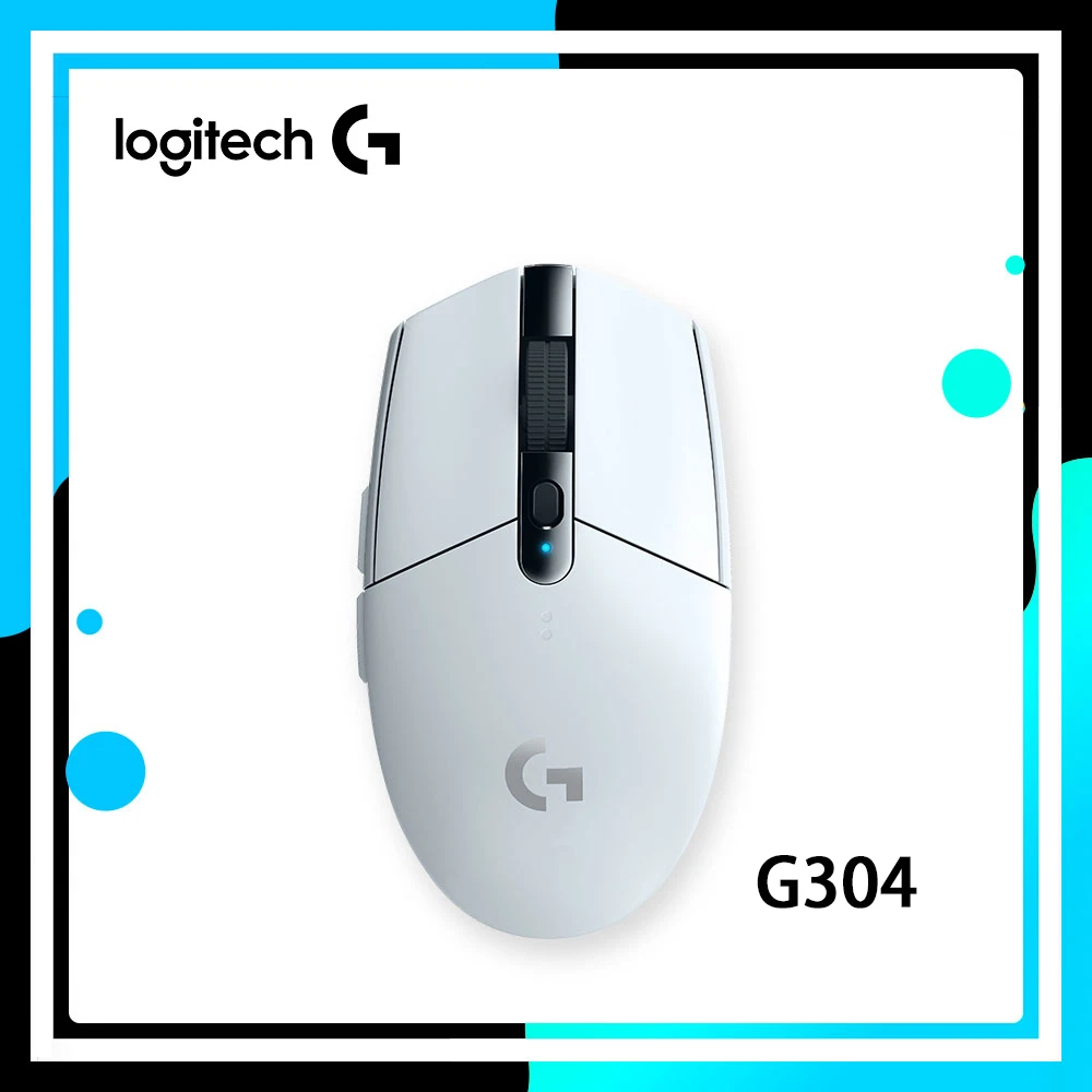 

Беспроводная игровая мышь Logitech G304 Lightspeed, 12000 DPI, сенсор, легкая, 6 программируемых кнопок, совместимая с ПК/Mac-белая