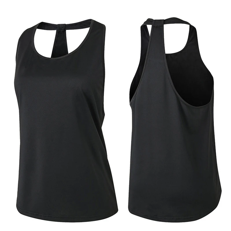 Customize LOGO Quick Dry Sport Vest Women Summer Breathable Mesh Yoga Tank Tops Loose Sleeveless Running Jogging Shirt Female 3