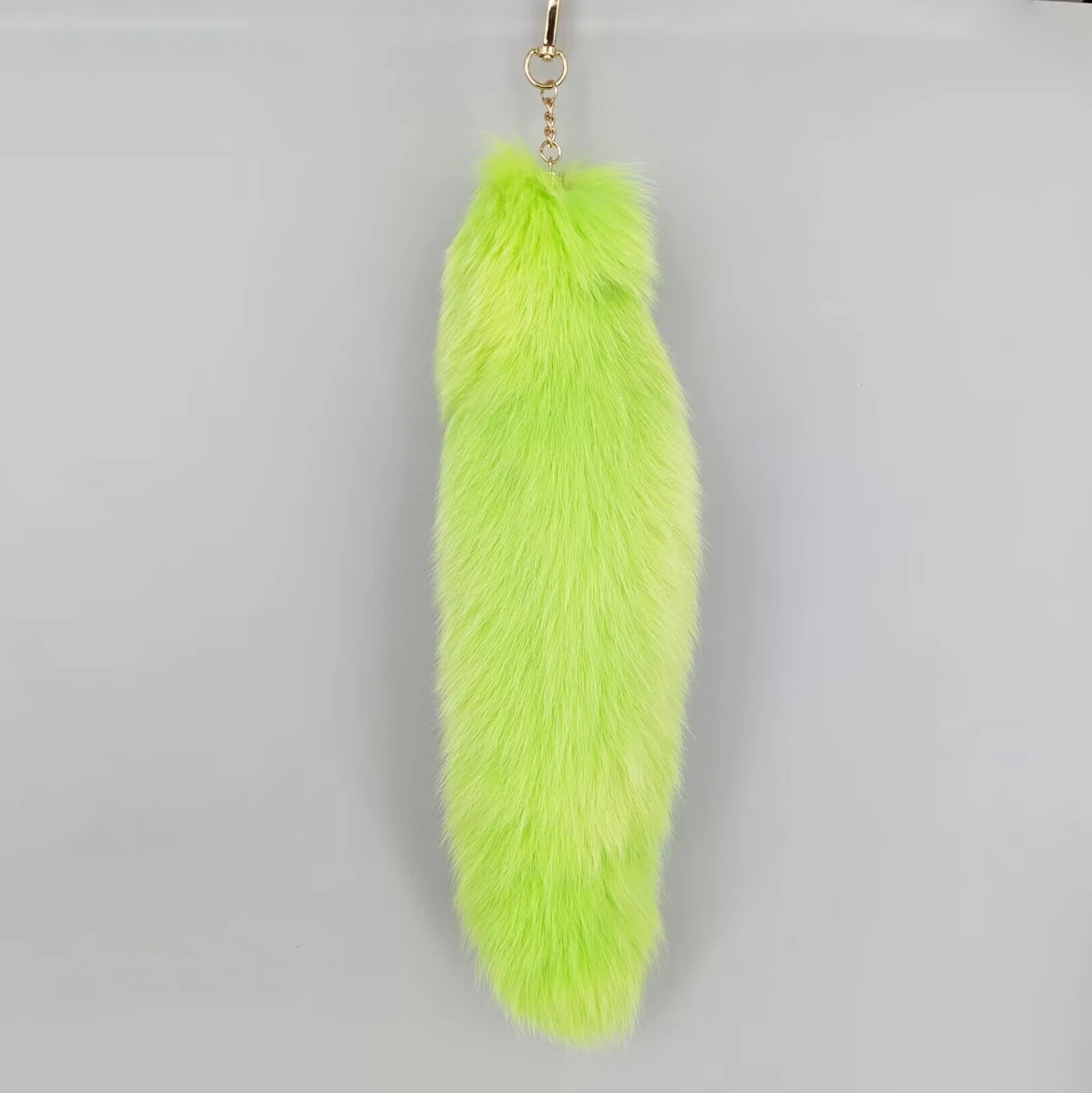 Luxurious Natural Fox Fur Tail Keychain - Chic Y2K Fashion Accessory, 40 cm