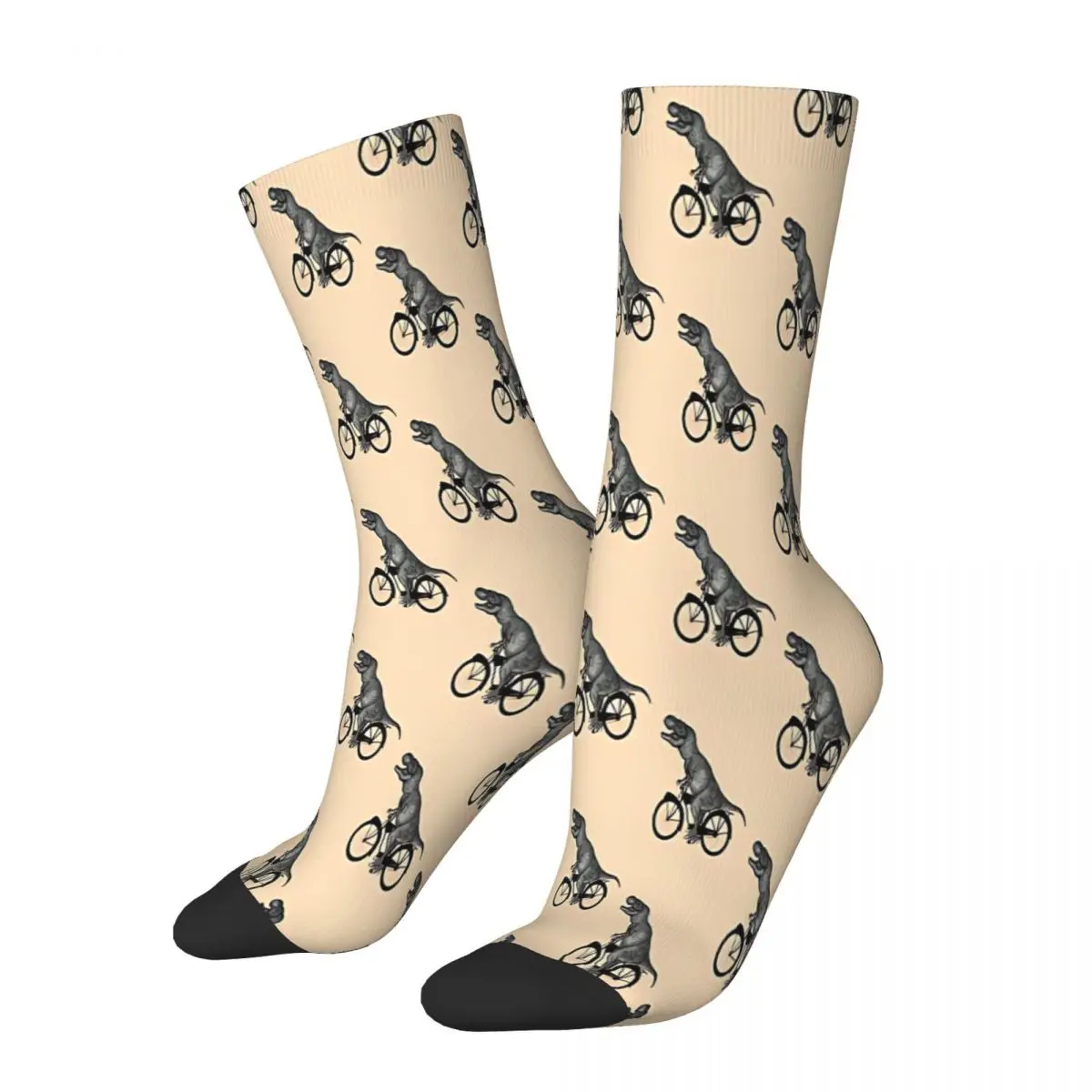 

Bike And T Rex Silhouettes Dinosaur Socks Male Mens Women Summer Stockings Polyester