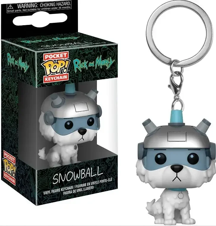 thumbnail image 5 of Llavero Funko Pop Rick Kirkland Meeseeks Snowball Mr.meeseeks Pickle ET Morty traje espacial modelo juguetes para niños regalo de cumpleaños, 5 of 5