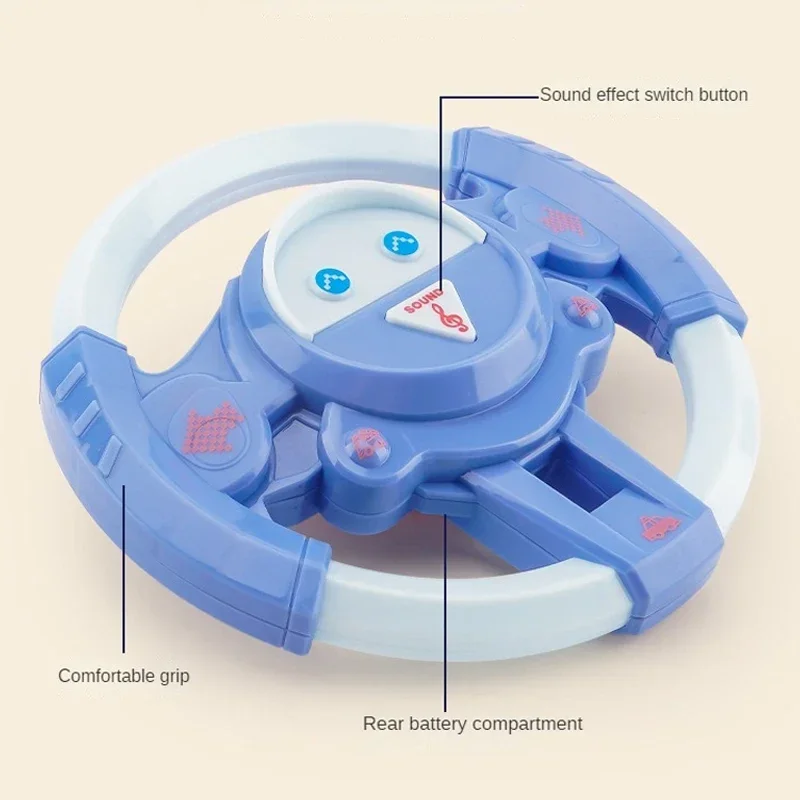 Infant Shining Eletric Simulation Steering Wheel Toy with Light Sound Kids Early Educational Stroller Steering Wheel Vocal Toys