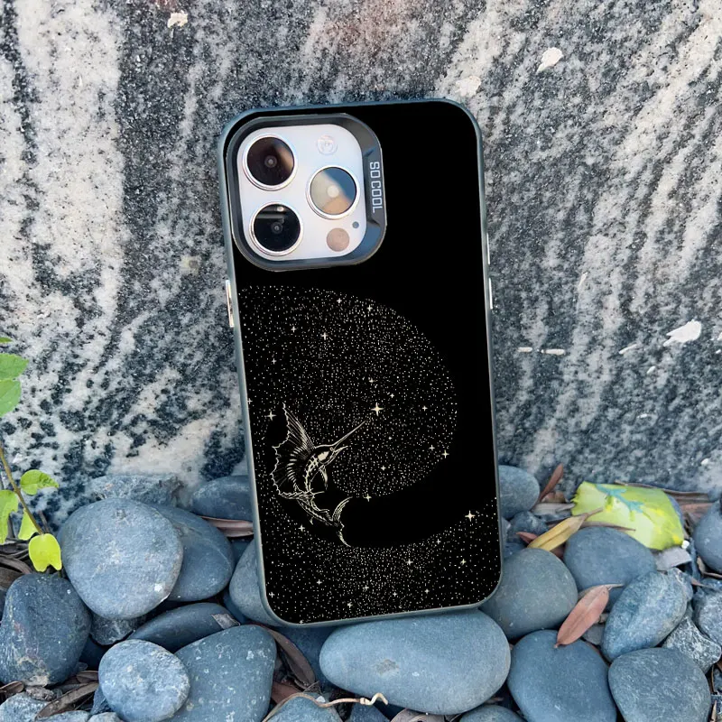 Marine Life Dotted Art Phone Case in Black Laser Finish