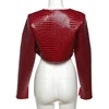 Women O Neck Long Sleeve PU Faux Leather Cropped Jackets Punk Grunge Casual Coats 2024 Spring Fall Harajuku Y2K Clothes 6