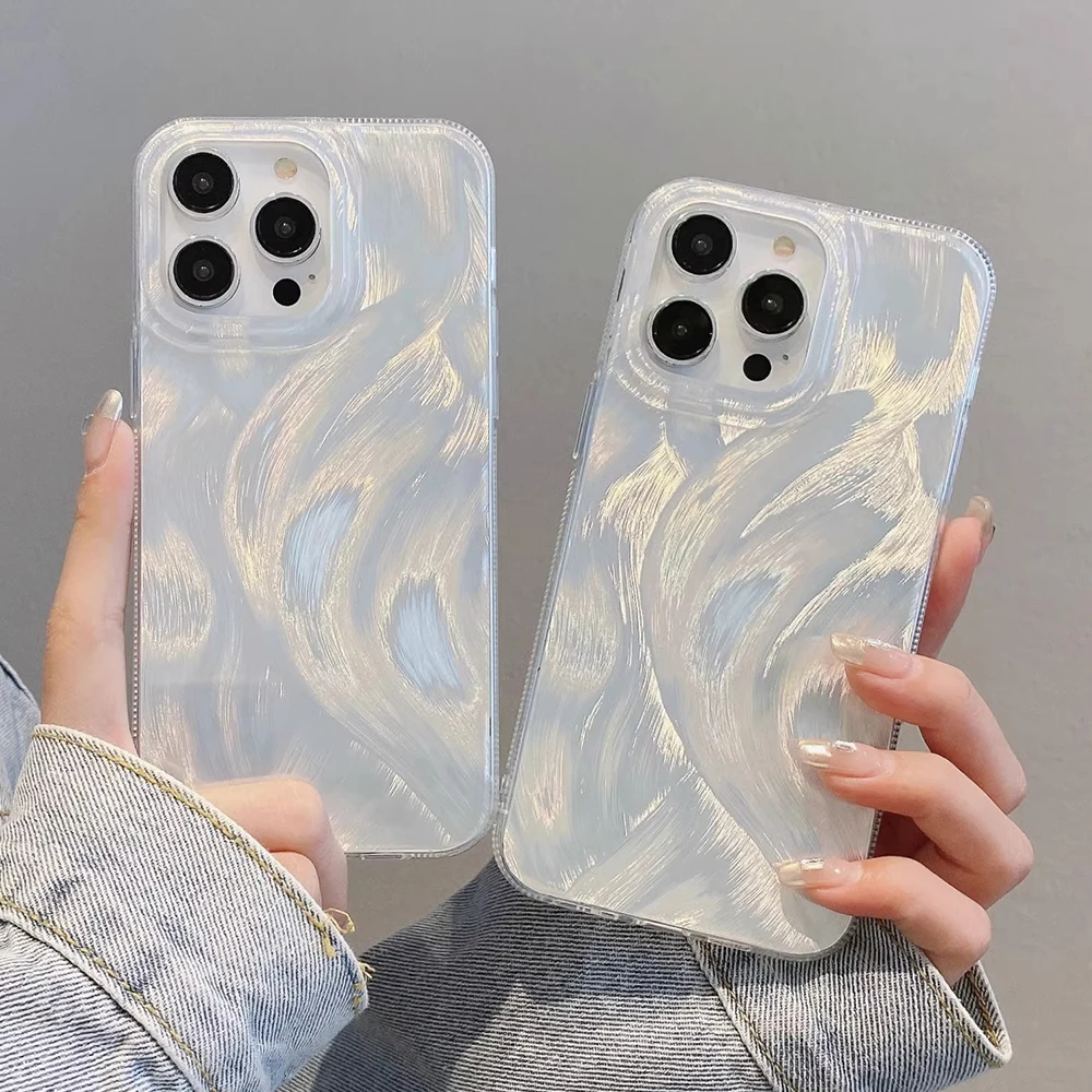 Luxury Gradient Laser Silicone Shockproof Anti-Slip Phone Case with Soft Bumper Cover