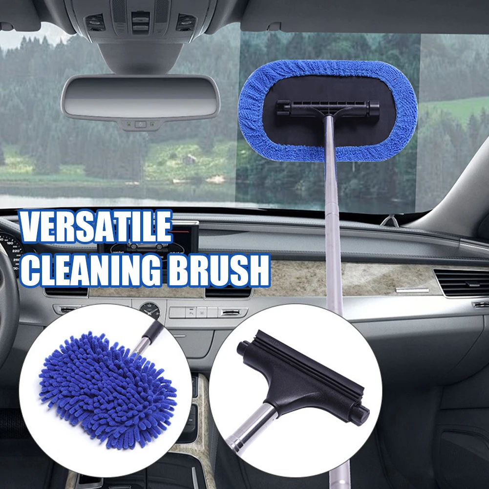 

Car Rearview Mirror Wiper Telescopic 28-101cm Handle Car Window Cleaning Tool Microfiber Windshield Wiper Glass Cleaning Brush