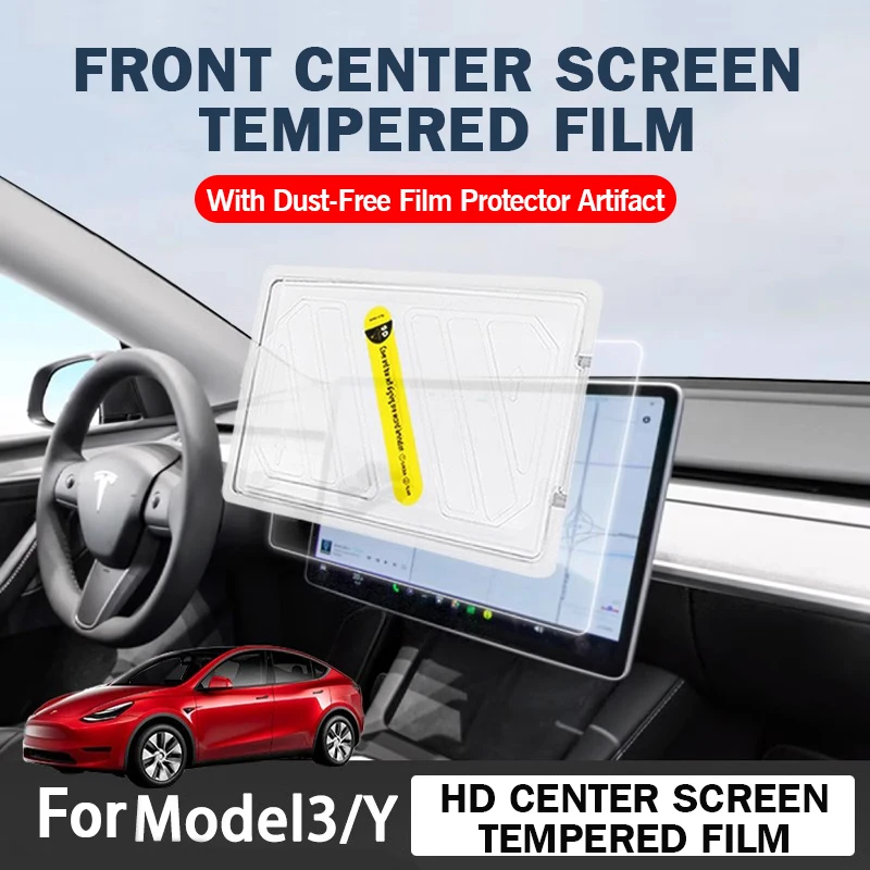 Für Tesla Model 3 Y Highland 2025, HD-Display aus gehärtetem Glas mit staubfreiem Film, Touchscreen-Schutz, Stahlglasfolie