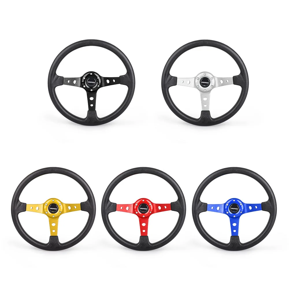 350mm 14inch Aluminum Alloy Racing PU Leather Steering Wheel 92mm Deep Dish Auto Sport Drifting Steering Wheels racing steering wheel