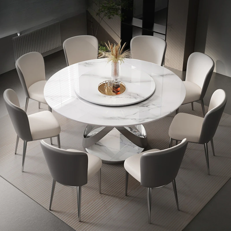 

Restaurant Round Dining Table Simple Luxury Designer Modern Economic Dining Table Service Large Mesas De Jantar Furniture CC