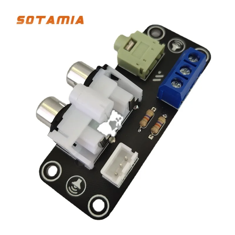 

SOTAMIA Preamp Audio Input Output Adapter RCA Lotus Socket Terminal Block 3.5mm Plug 3P Audio Cable Terminal DIY Power Amplifier