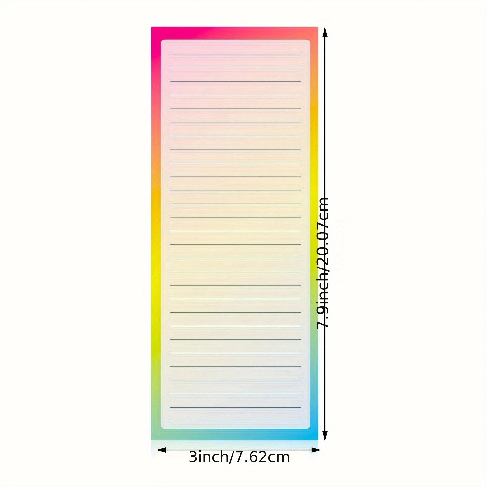 3 Pc Magnetic Notepad For Refrigerator 100 Sheets Each Gradient Grocery List To-Do Memo 8 x 3 Inches magnetic notepad