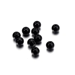 Bulk Pack of Beige Acrylic Imitation Pearl Beads - 14mm x20Pcs (Black)