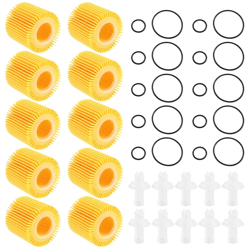 10Pcs Car Engine Oil Filters For Toyota C-HR 2.0L Pontiac Vibe 2009-2010 Corolla Prius 1.8L 04152YZZA6