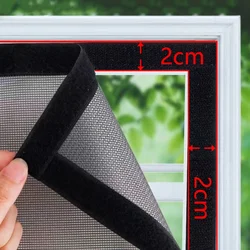 Enhanced Black Self-Adhesive Insect-Proof Window Screen Curtain - 225cm (Black 180cm)