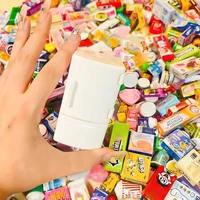 1:12 Mini Dollhouse White Refrigerator With Food Set Kitchen Toys Miniature Furniture Fridge Decorations For Kids Gift 1