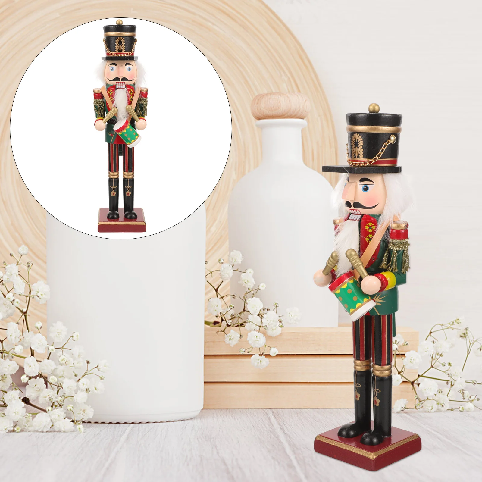 

Christmas Nutcracker Traditional Wooden Pink Nutcracker Ornament Holiday Nutcracker Soldier Figure Christmas Advent Nutcrackers