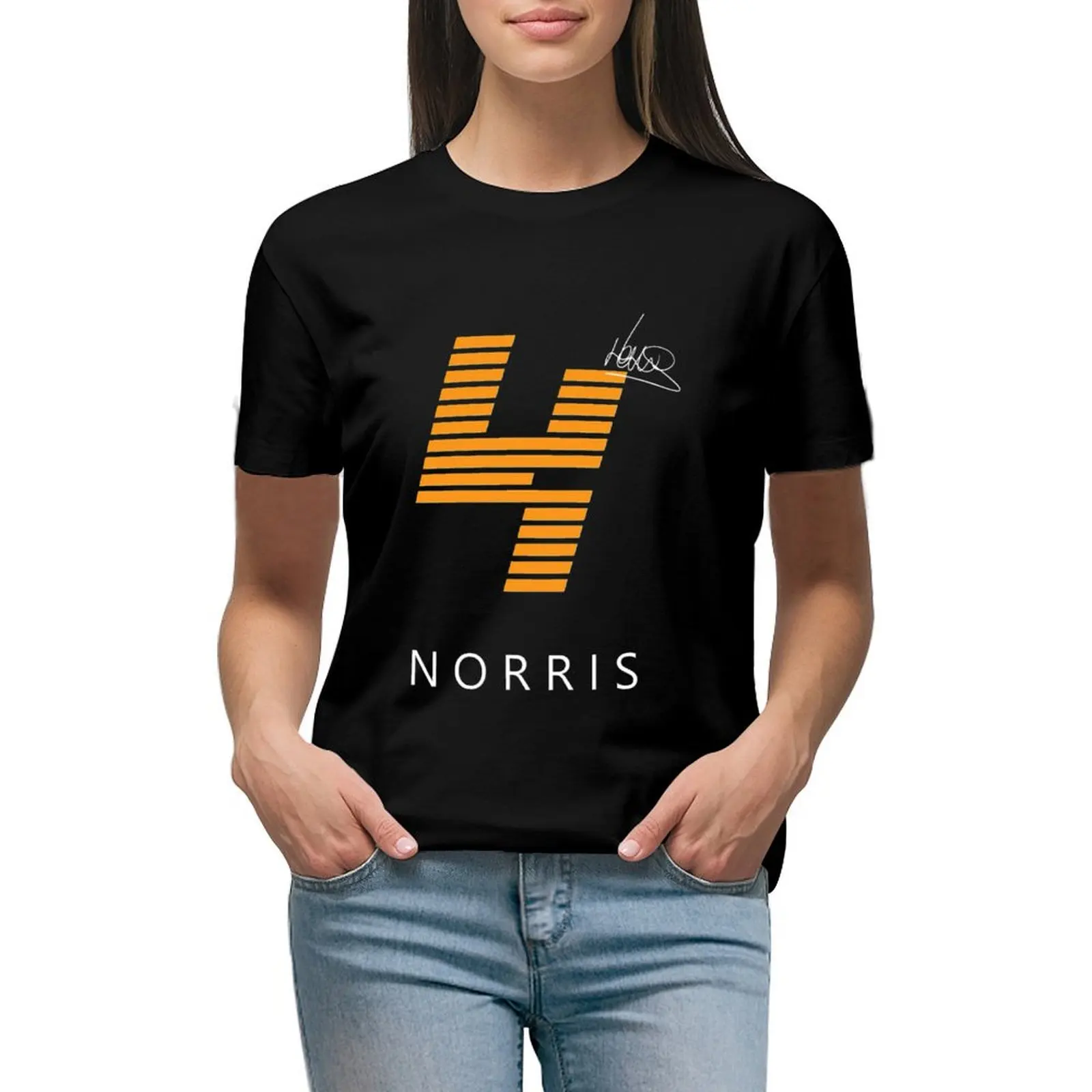 

F1 Lando Norris Design (Black) Classic T-shirt anime clothes Blouse t shirt dress Women