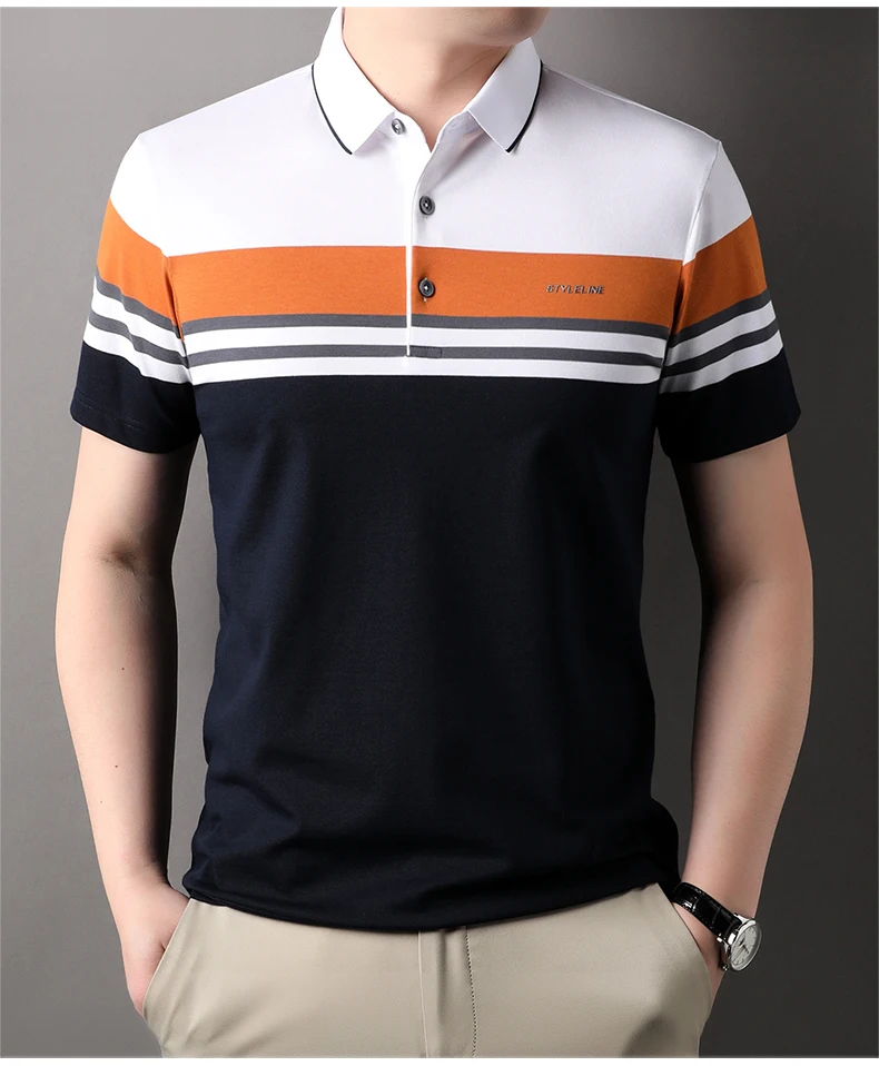 High end fashion brand polo shirt striped short sleeved men's 2024 summer letter print comfortable and breathable casual T-shirt 21 S53fb79e4945f4e1e81588a59848d91fdw