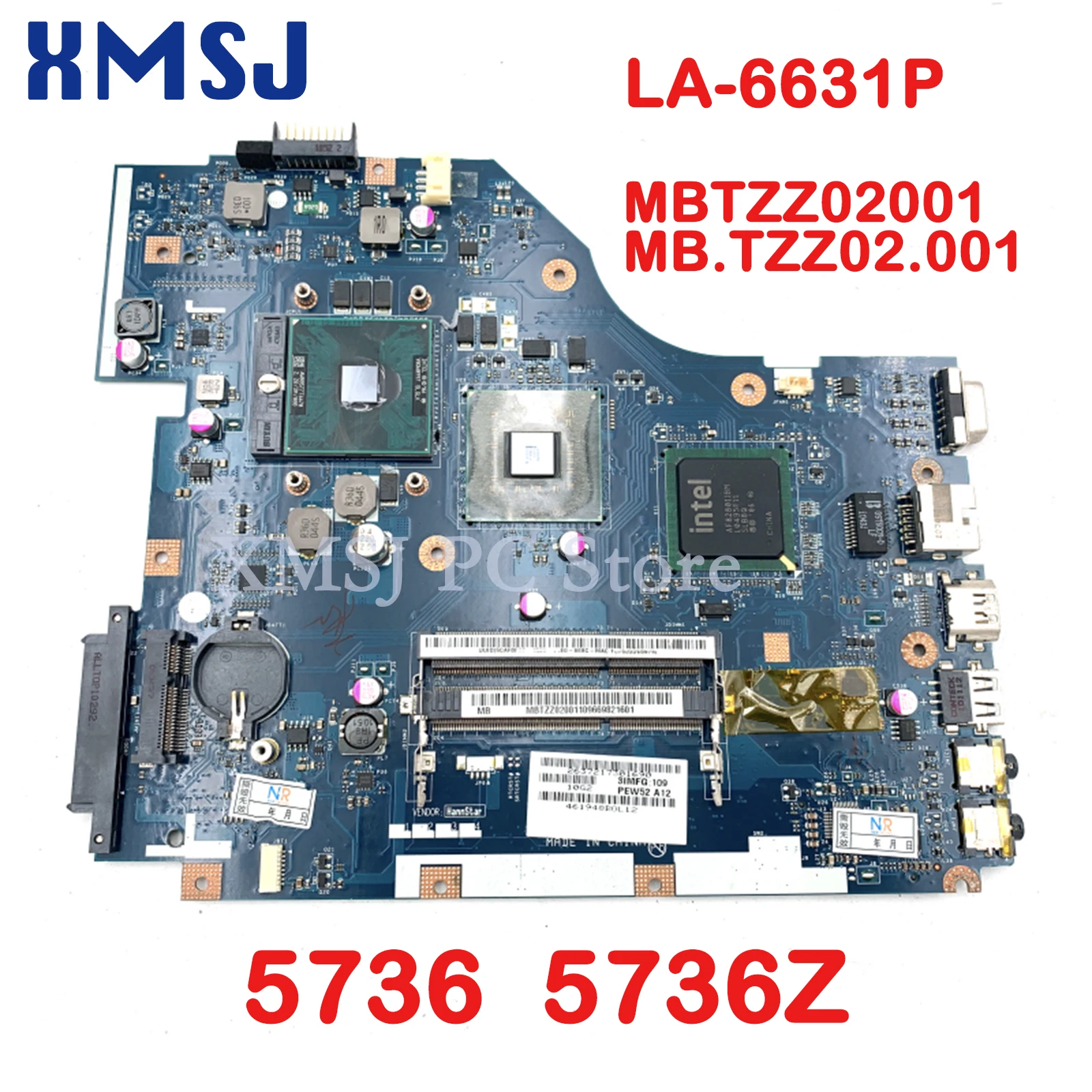 

XMSJ оловян72 LA-6631P MBTZZ02001 MB.TZZ02.001 для ноутбука Acer aspire 5736 5736z, материнская плата GM45 DDR3, бесплатный полный тест ЦП