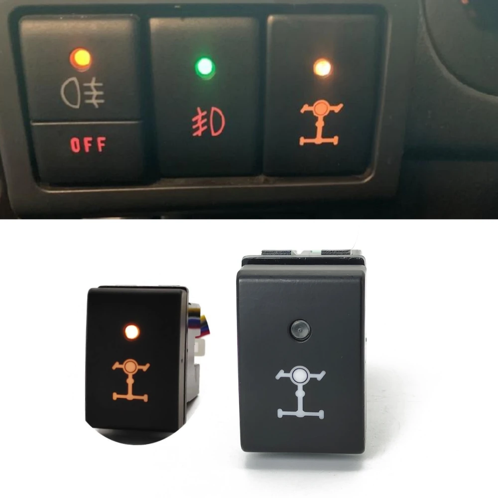 Per Suzuki Jimny 2007 - 2015 Pulsante Interruttore Di Blocco Differenziale Differenziale Anteriore Auto Luce Arancione Con Cavo Di Collegamento
