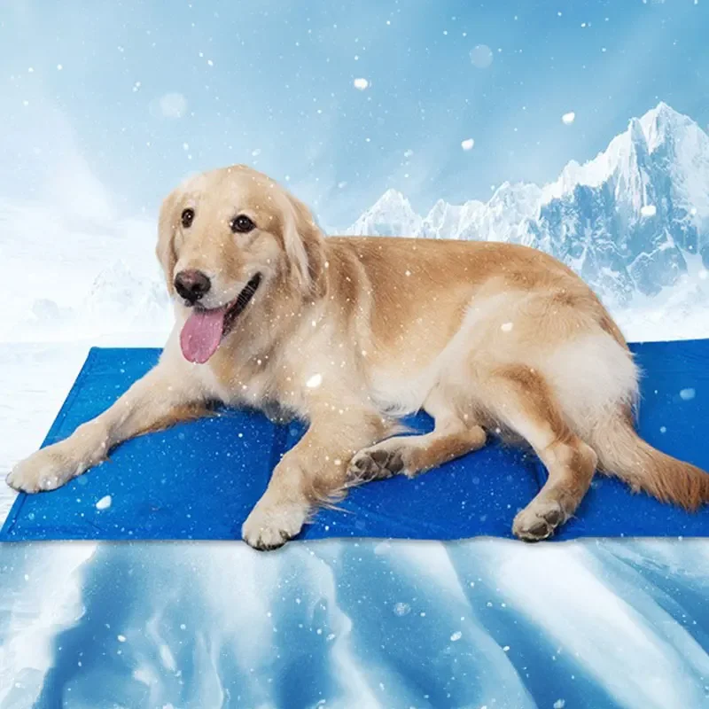 Pet Ice Cushion dog cooling mat pet cooling mat Dogs Cats Summer Cooler Sleeping Pad Wear-resistant Cooling Heat Relief Cooling Sponge Gel Pet Supplies