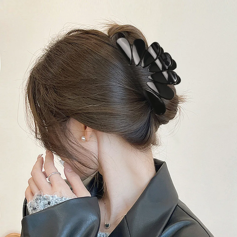Frauen Elegante Leopardenmuster Geometrische Kunststoff Haar Klaue Dame Süße Lange Haar Halter Zahn Haarnadeln Mode Haar Zubehör – Detail 5