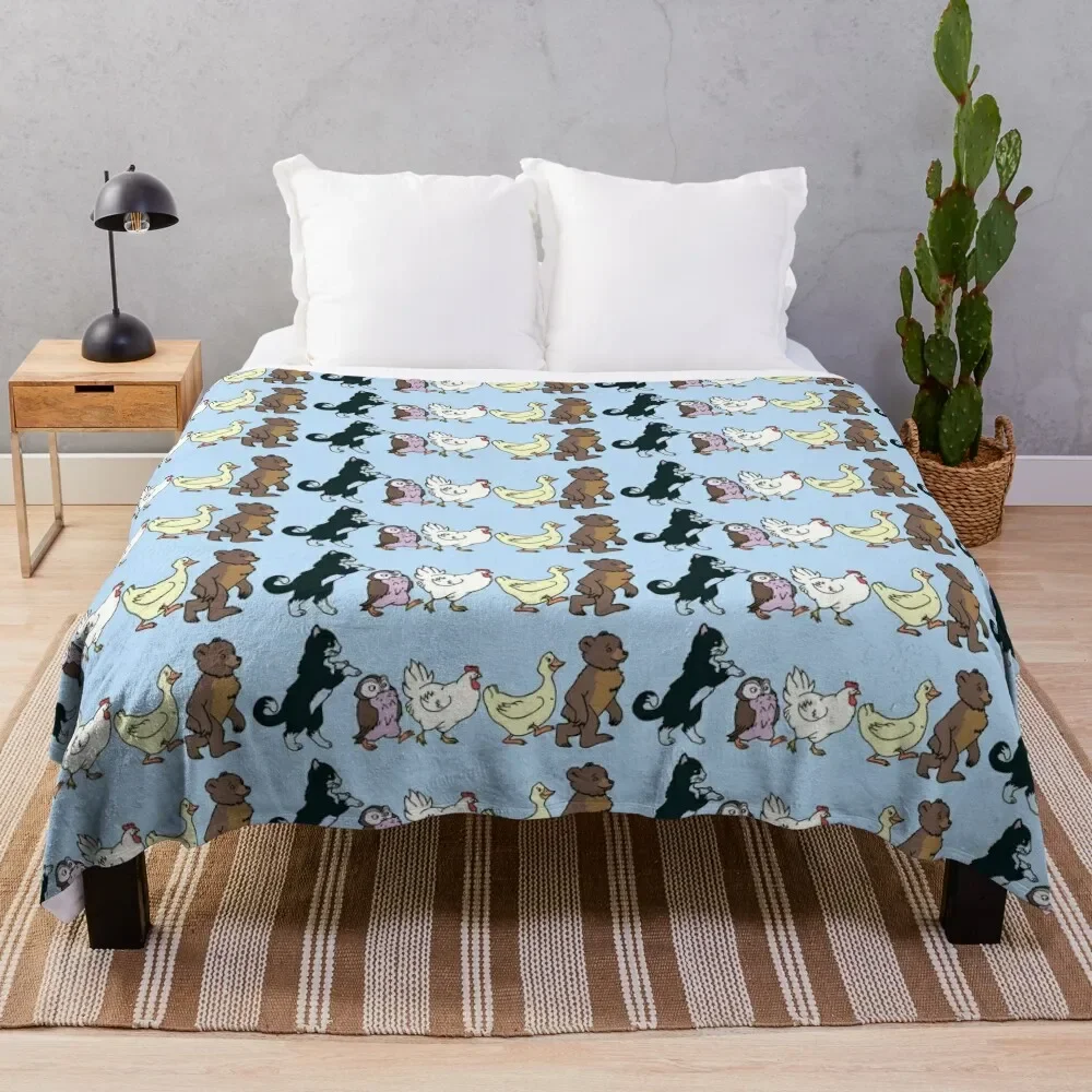 

Little Bear and Friends Art Throw Blanket Summer Beddings Soft Big Bed Blankets