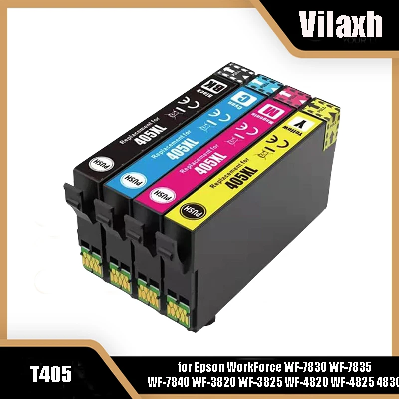 

vilaxh 405 405XL T405 Compatible Ink Cartridge for Epson WorkForce WF-7830 WF-7835 WF-7840 WF-3820 WF-3825 WF-4820 WF-4825 4830