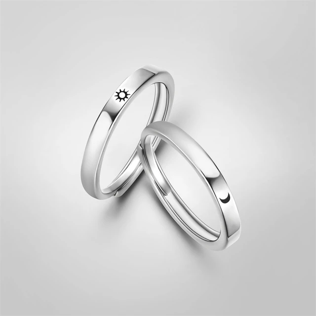 Biplut 2Pcs/Set Wide Simple Couple Rings Alloy Inlaid Shining Rhinestone  Wedding Bands Fashion Jewelry - Walmart.com