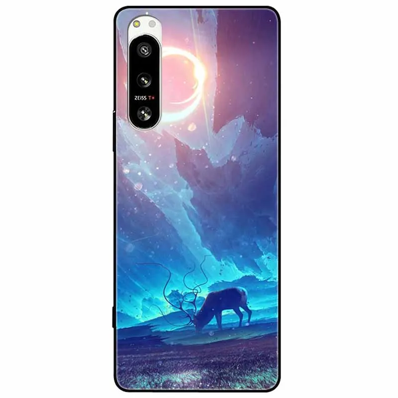Soft Black Silicone Forest Painted Phone Back Cover TPU Coque