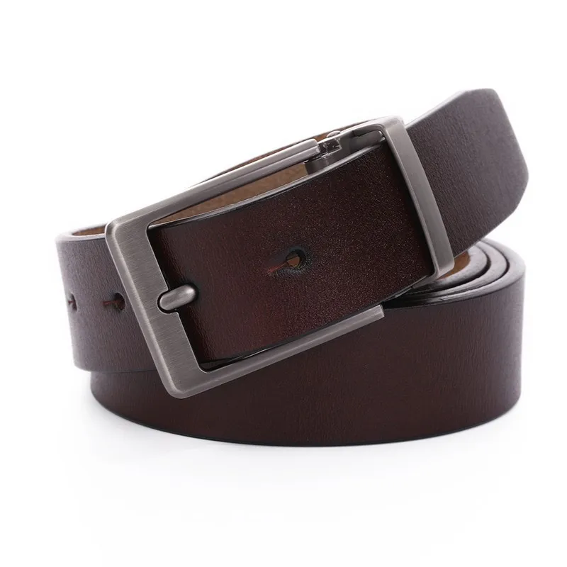 

LannyQveen New Cowhide Belt Fashion Design Men's Pin Buckle Belt Genuine Leather belts for male