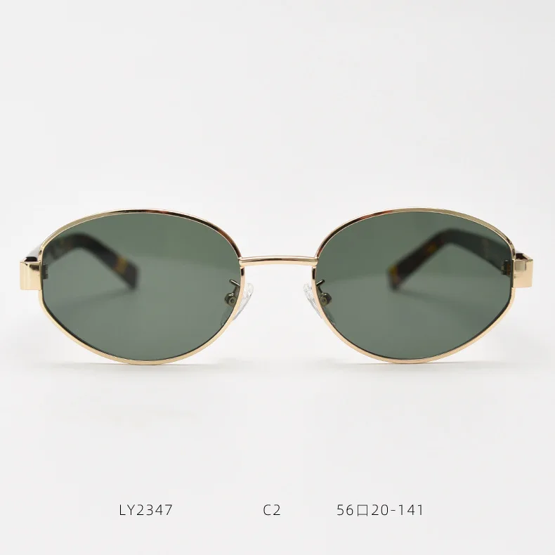 Retro Ovale Sonnenbrille mit Rahmen Personalisierte Modische Outdoor-Brille für Autofahren, Dates und Partys mit Nylon-Gläsern – Detail 7