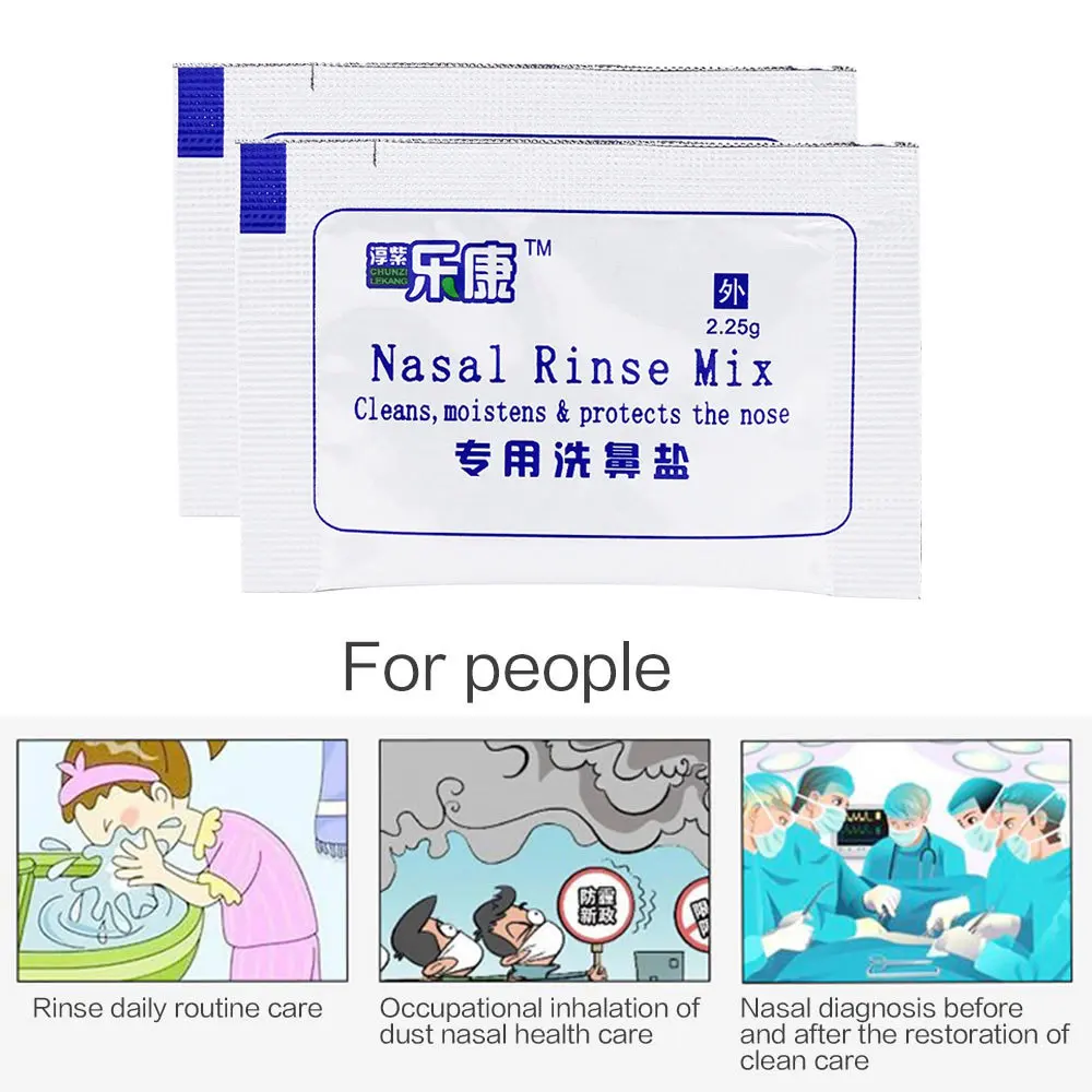 Nose wash cleaner 60/50 Bags Nasal Wash Salt 2.25g for 70ML Nose Cleaner allergic rhinitis children
