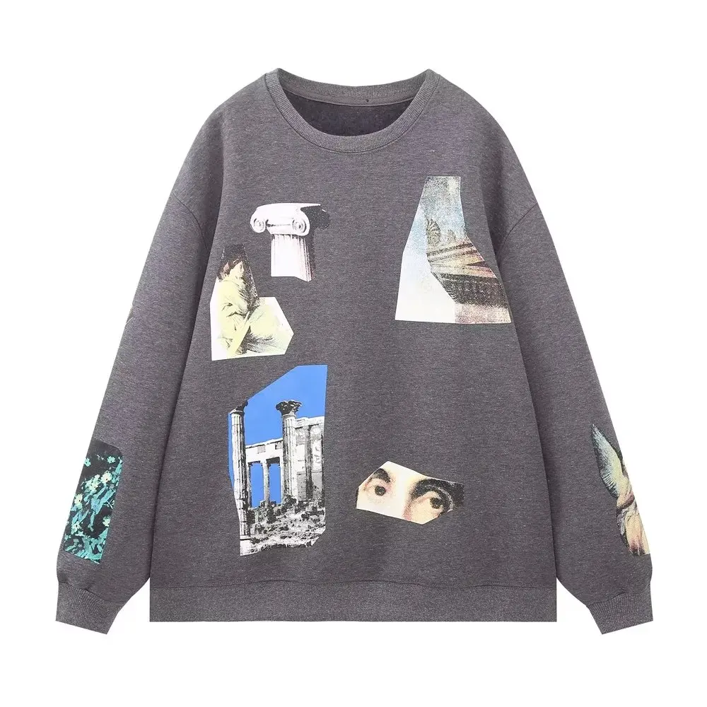 Women's Beauty Girls Print Chic Pullover Sweatshirts - true deals club