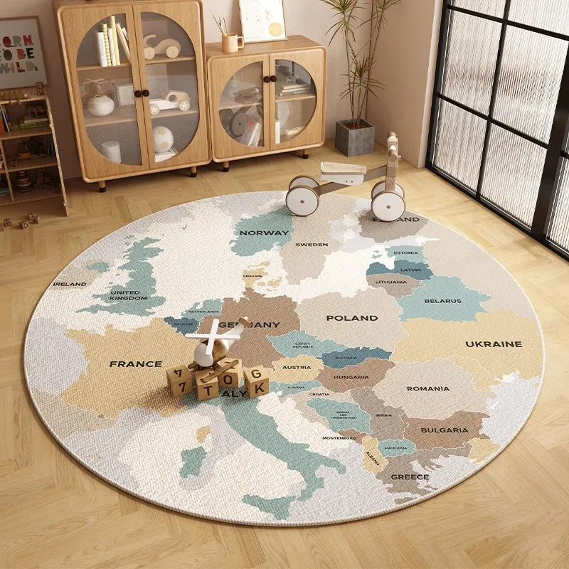 Children's Carpet Round Floor Mat Bedroom Bedside...