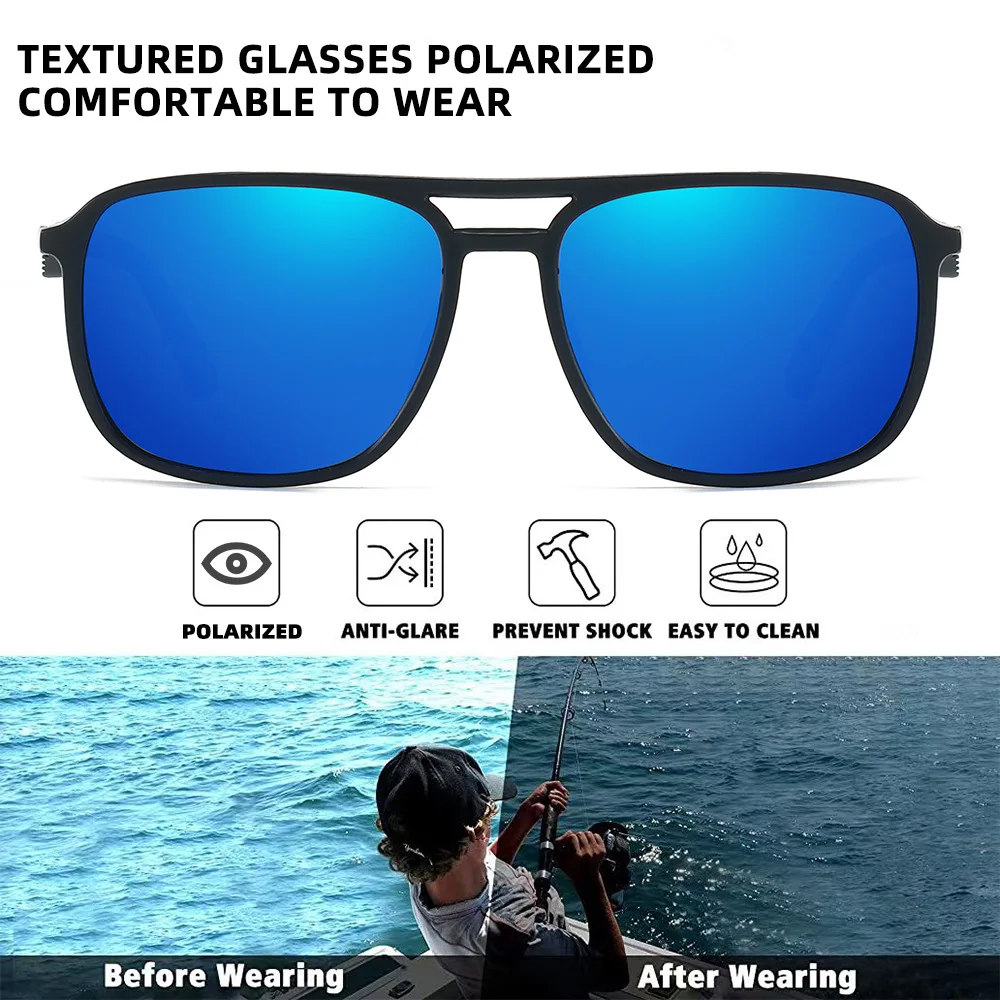 58-16-133 Men Glasses Square Polarized Sunglasses Outdoor Fishing Glasses for Driving Driver Optical Prescription Customization