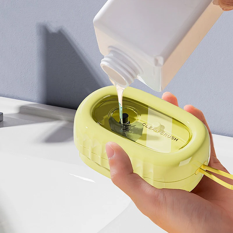 Soft Rubber Foaming Roller Laundry Brush Laundry Detergent Underwear Cleaning Brush Press And Add Liquid Multifunctional