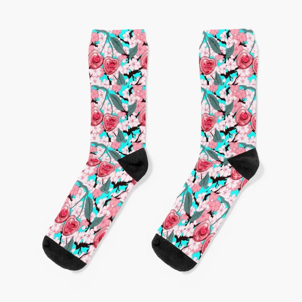 

Chance of Cherries Socks Thermal man winter sheer warm winter Toe sports Man Socks Women's