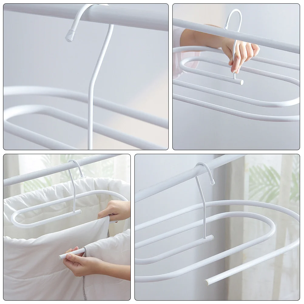 Iron Spiral Quilt Drying Rack Clothes Rack Space Saving ganizer Sheet Hanger Balcony Storage Solution Drying Racks Home Storage 6