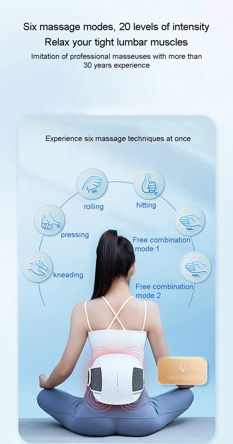 Electric Waist EMS Lumbar Massager Dysmenorrhea Heating Massage Abdominal Slimming Belt Far Infrared Hot Compress_voghion.com