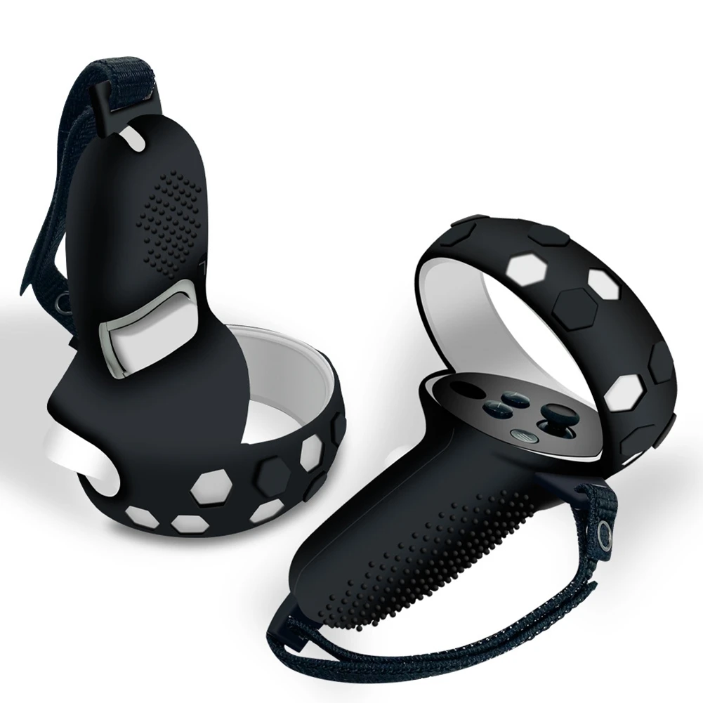 Custodia Protettiva In Silicone Con Impugnatura Vr Per Oculus Quest 2 Controller Grips Strap Per Accessori Oculus Quest 2 Vr (Nero)