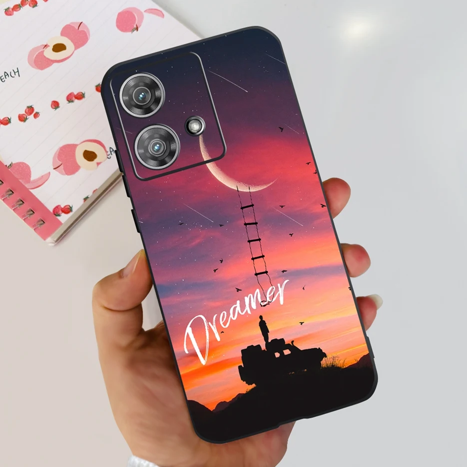 Cute Cat & Butterfly Soft Silicone Phone Case for Motorola Edge 40 Neo - Stylish Protective Back Cover