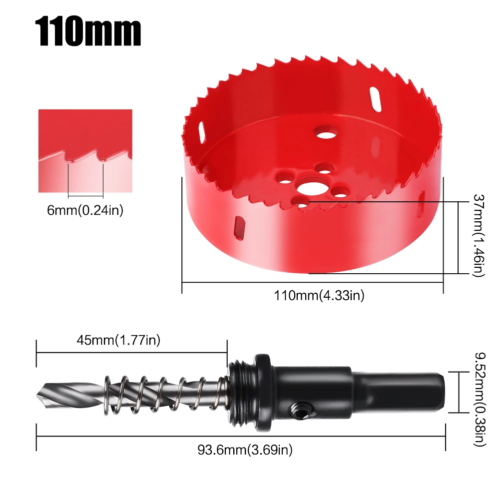 Bi-Metal Hole Saw HSS Drill Bit for Versatile Cutting (15-200mm)