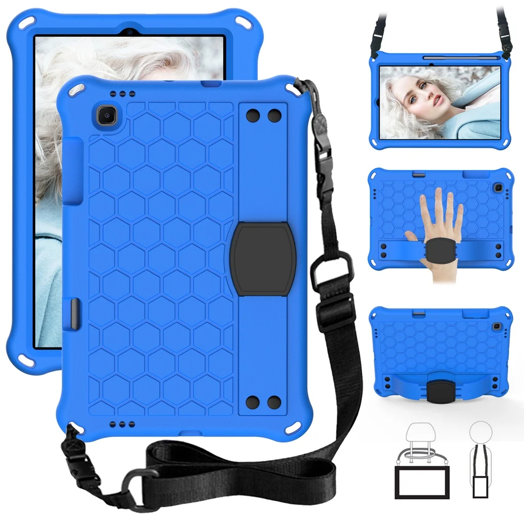 

Kids Safe Shoulder Strap Kickstand Cover Case for Lenovo Tab M10 TB-X505X TB-X605F P10 E10 4 10 Plus M10 FHD Shockproof EVA Case
