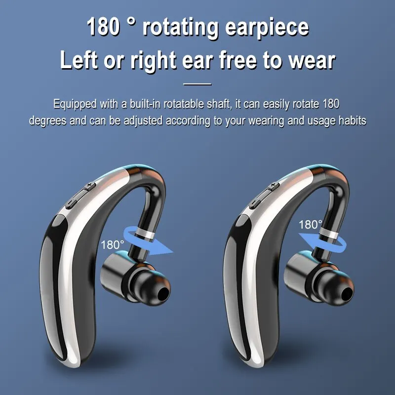 Wireless Single Ear-Hook Bluetooth Headset with HD Mic