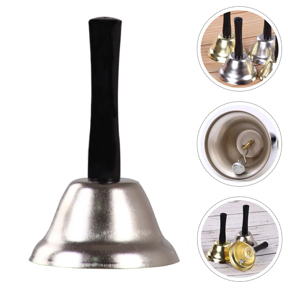 

Wood Handle Metal Hand Call Bell Ringing Hand Bell Musical Percussion Hand Bell