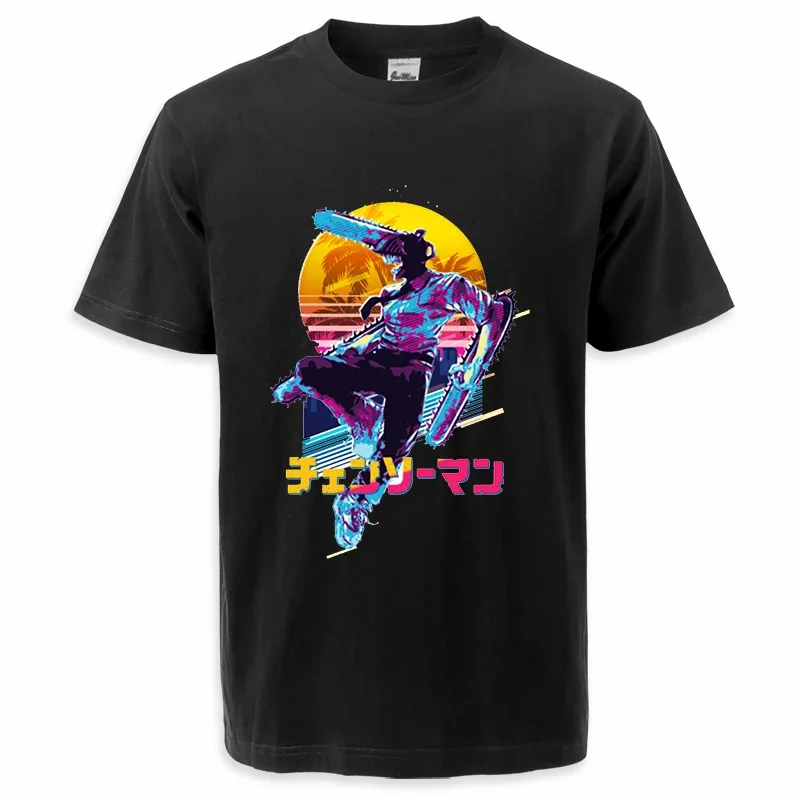 

2024 Summer Hot Anime Chainsaw Man Tshirts Mens Japan Mangas Denji Power Tops Tees Short Sleeve Harajuku T Shirts Fashion Tshirt