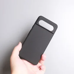 Matte Sandstone Silicone Soft Back Cover for Pixel 3a XL (Black)