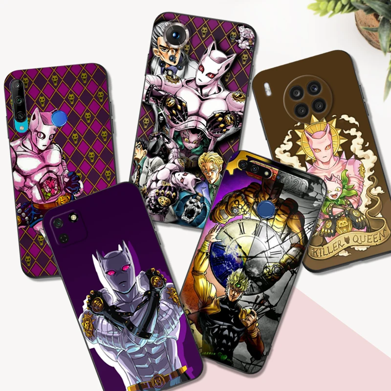 Черный чехол из ТПУ для Huawei Honor X8 50 Lite Pro 10 lite Nova 5t 8 9 Pro 4G Φ 8i, чехол с аниме Jojo Killer Queen